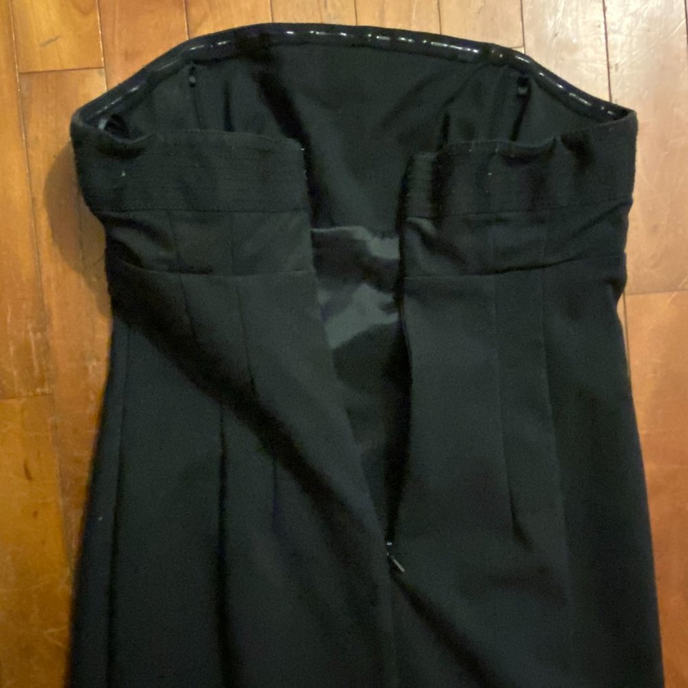 EUC Express Black Strapless Sheath Dress Sz 4 - Picture 4 of 10
